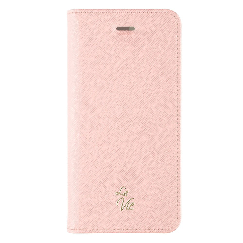 iPhone X / Xs La Vie Læder Flip Cover m. Kortholder - Lyserød