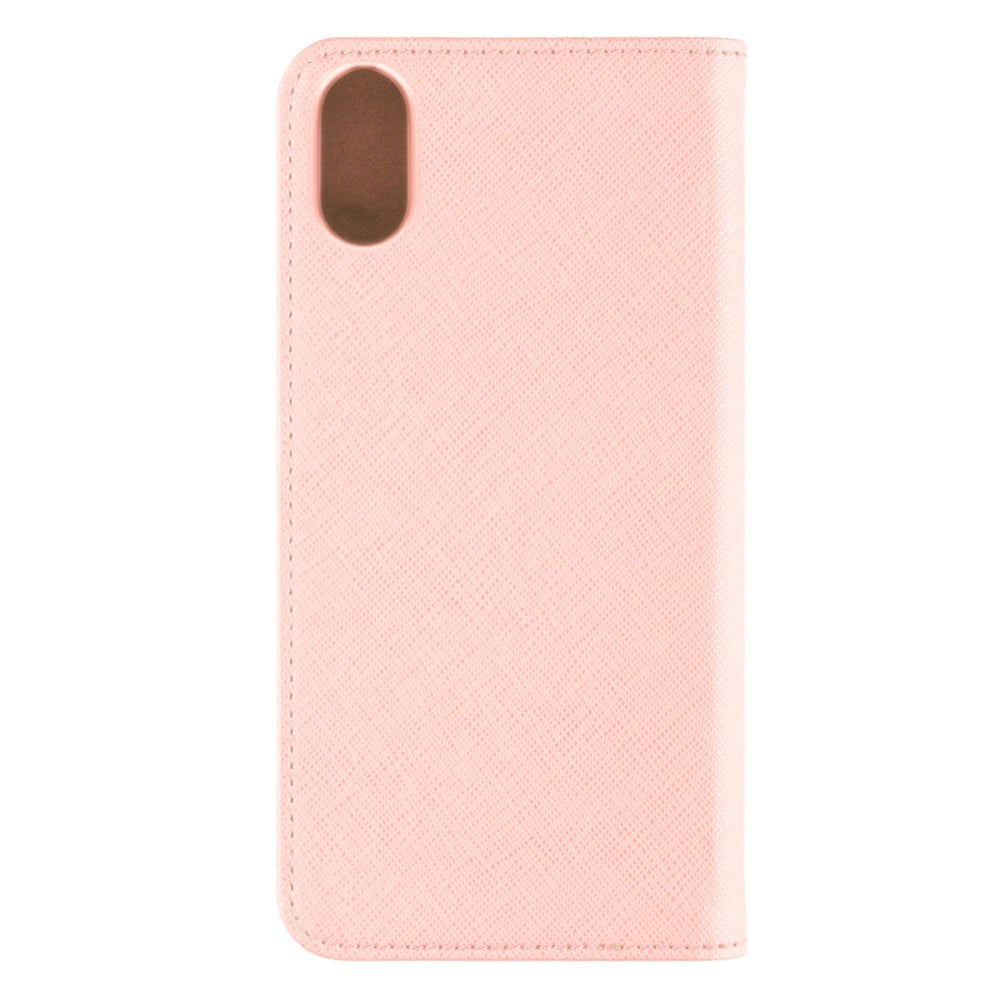 iPhone X / Xs La Vie Læder Flip Cover m. Kortholder - Lyserød