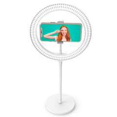 Digipower My Story 10" Ring Light Bordstander m. Fjernbetjening & Mobilholder - Hvid