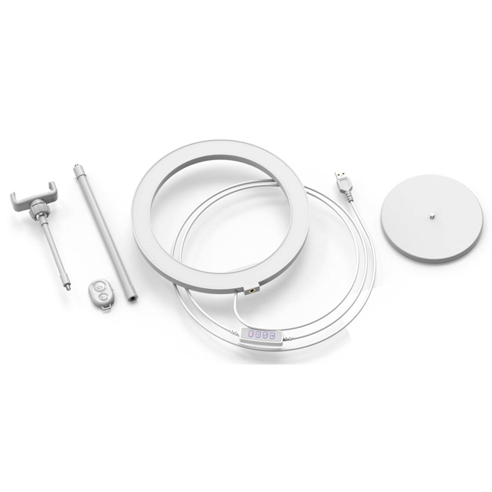 Digipower My Story 10" Ring Light Bordstander m. Fjernbetjening & Mobilholder - Hvid