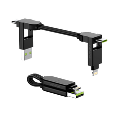Rolling Square inCharge X 6-I-1 USB-A & USB-C Kabel Til Micro USB / USB-C / Lightning - Sort