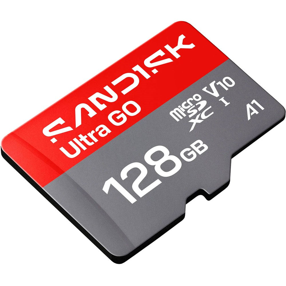 SanDisk Micro SD Ultra Go Hukommelseskort - 128GB - Rød / Grå