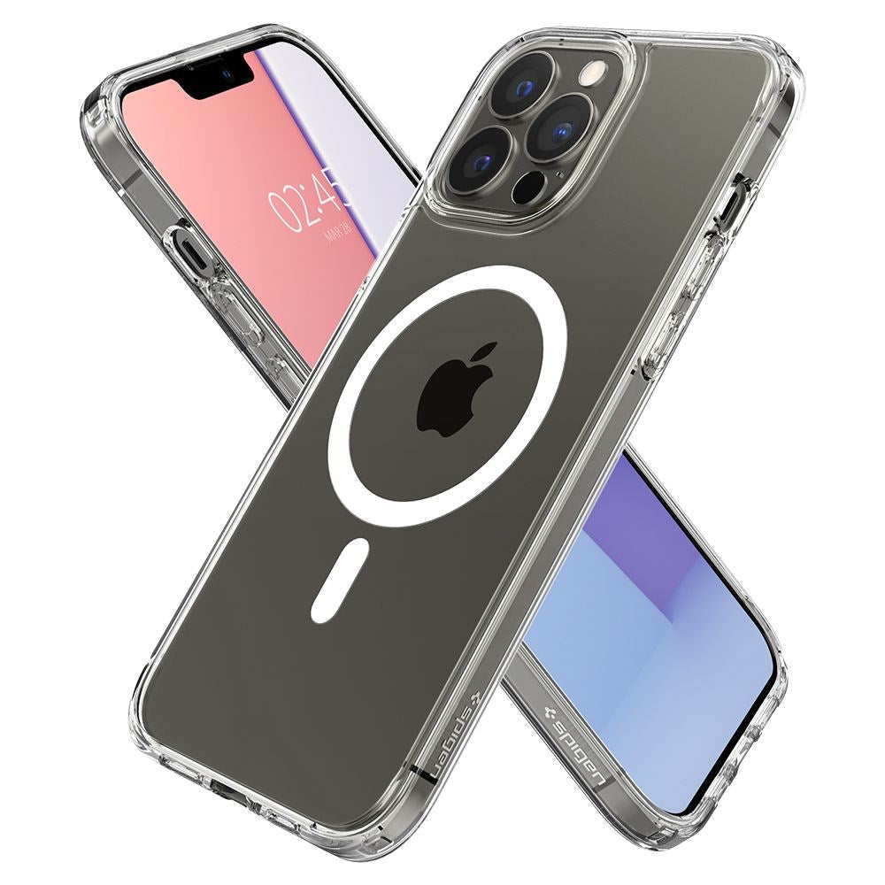 iPhone 13 Pro Max Spigen Ultra Hybrid Cover - MagSafe Kompatibel - Gennemsigtig / Hvid