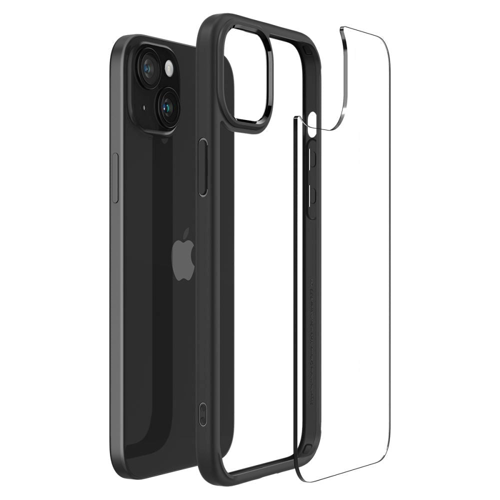 iPhone 15 Plus Spigen Ultra Hybrid Cover - Gennemsigtig / Sort
