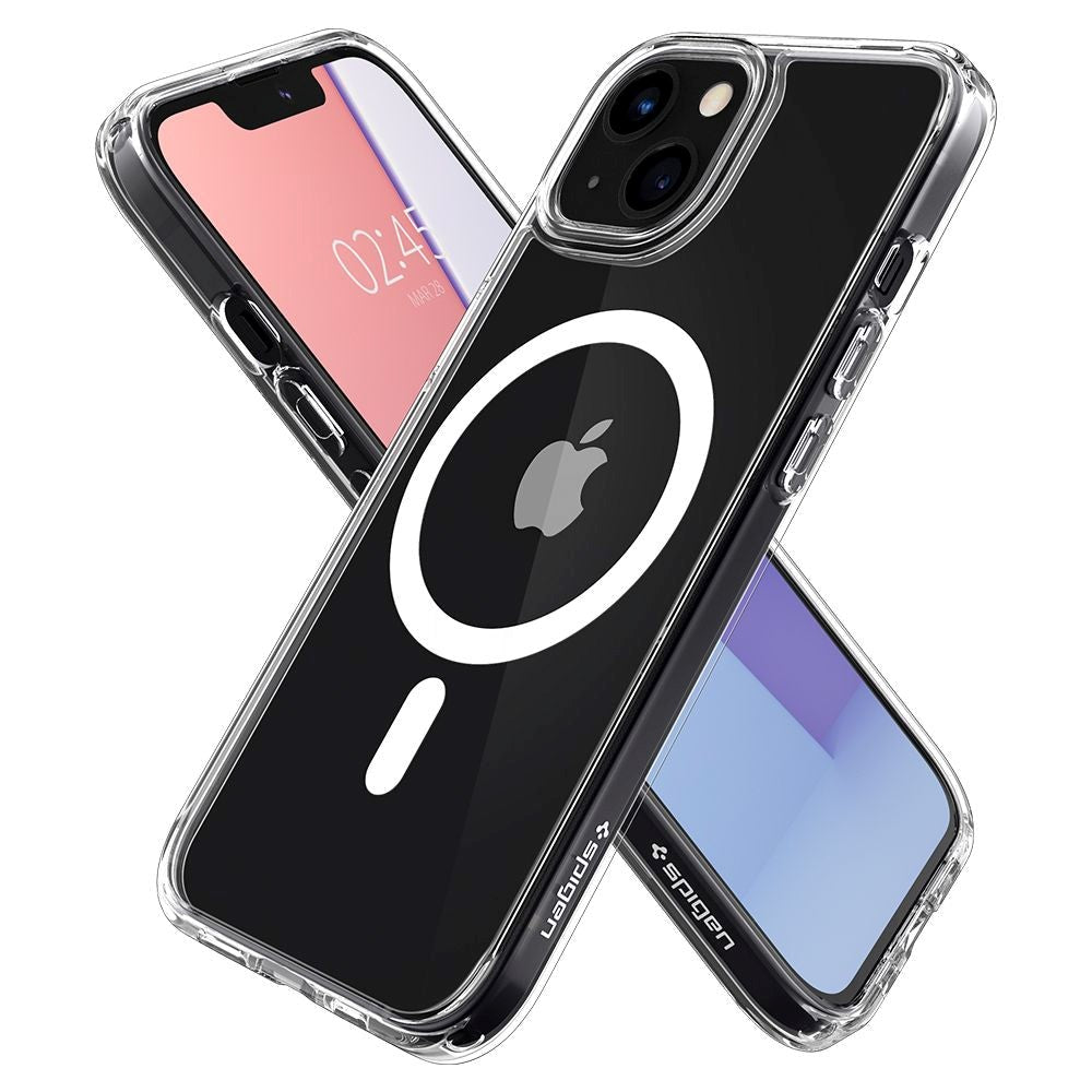 iPhone 13 Spigen Ultra Hybrid Cover - MagSafe Kompatibel - Gennemsigtig / Hvid