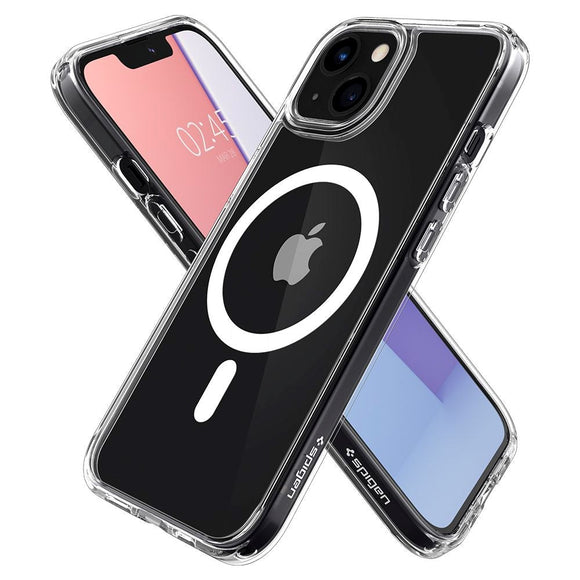 iPhone 13 Spigen Ultra Hybrid Cover - MagSafe Kompatibel - Gennemsigtig / Hvid