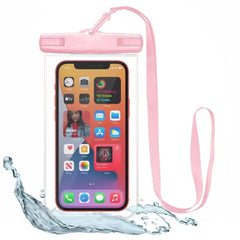 Tech-Protect Universal Vandtæt Case Etui - Pink / Gennemsigtig (Maks. Mobil: 163 x 90 x 10 mm)