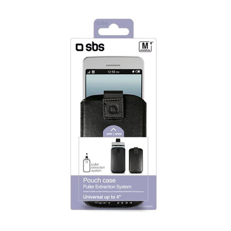 SBS Universal Læder Etui - (Maks. Mobil: 116 x 59 mm) - Sort