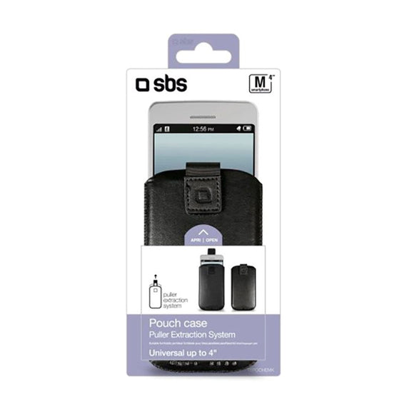 SBS Universal Læder Etui - (Maks. Mobil: 116 x 59 mm) - Sort