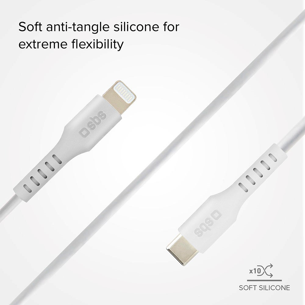 SBS USB-C til Lightning Kabel MFI - 1 Meter - 20W (PD) - Hvid