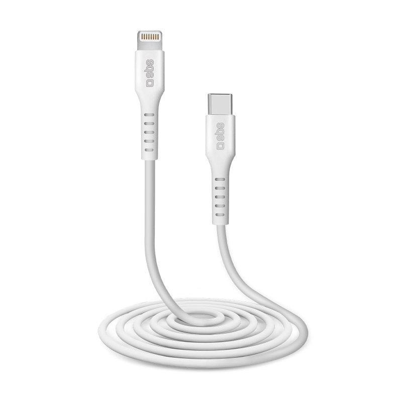 SBS USB-C til Lightning Kabel MFI - 2 Meter - 480 Mbit/s - Hvid