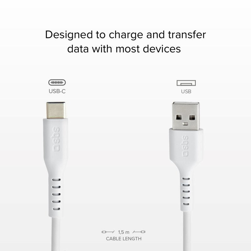 SBS USB-C Kabel - 1.5 Meter - 480 Mbit/s - Hvid