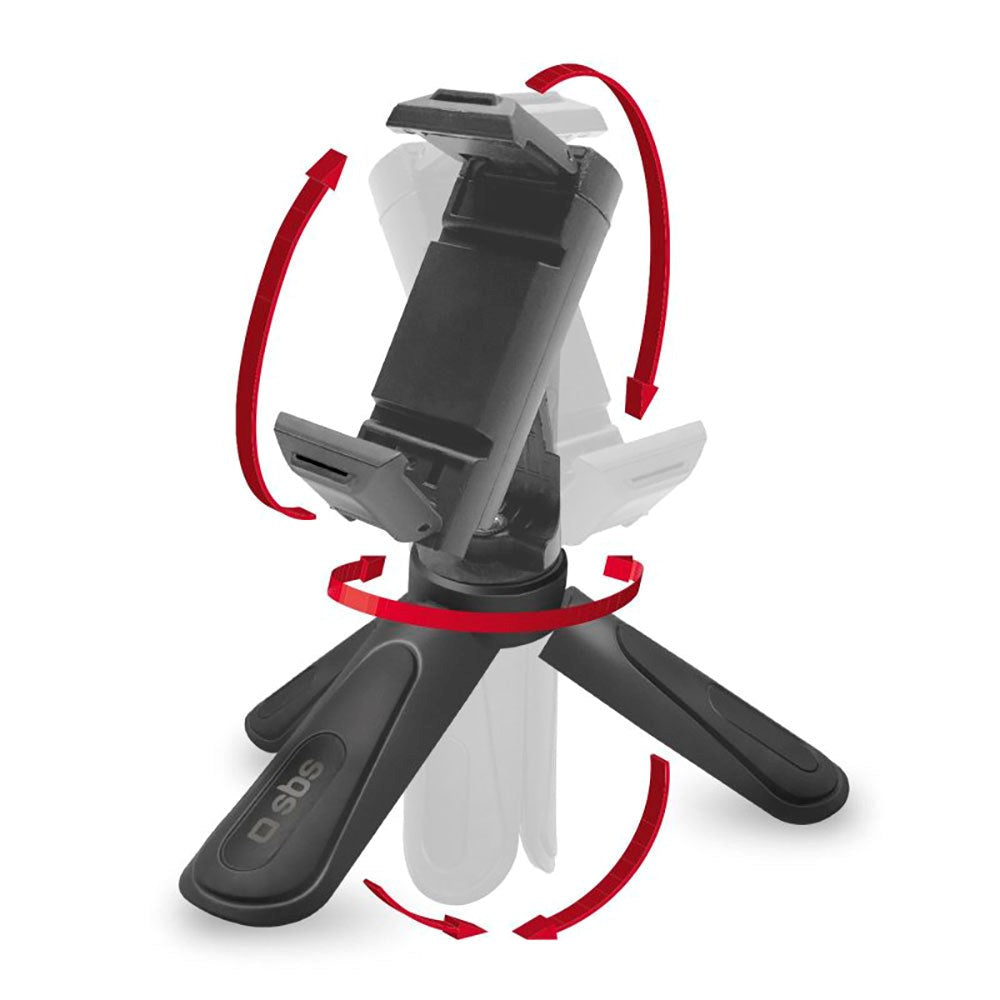 SBS Tripod Pro til Smartphone - Maks Mobil: 55 - 88mm - Sort