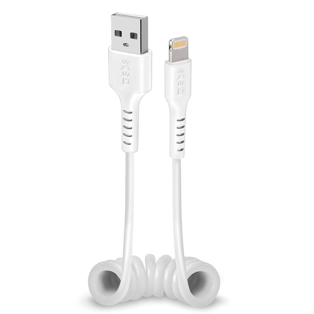 SBS USB-A til Lightning Telefon-ledning Kabel MFI - Maks 0.5 Meter - 480 Mbit/s - Hvid