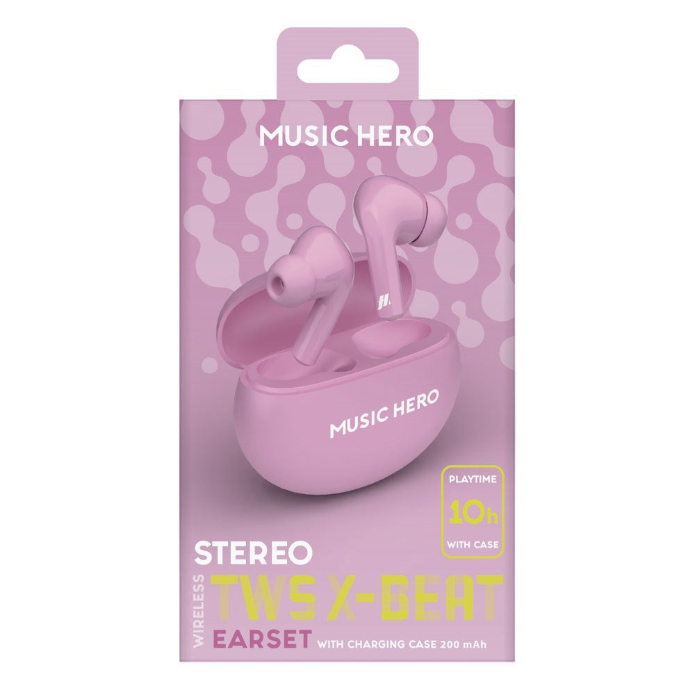 MUSIC HERO X-BEAT True Wireless In-Ear Høretelefoner - Lyserød