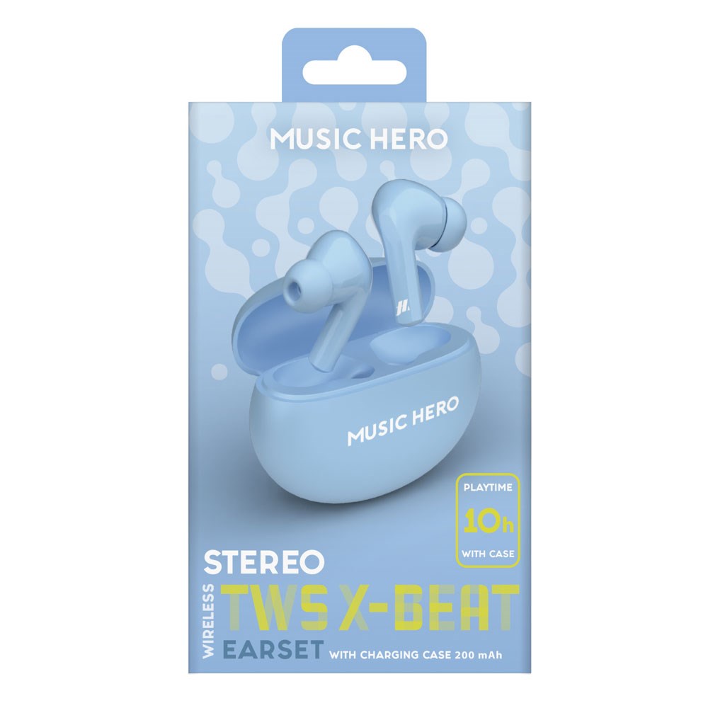 MUSIC HERO X-BEAT True Wireless In-Ear Høretelefoner - Lyseblå