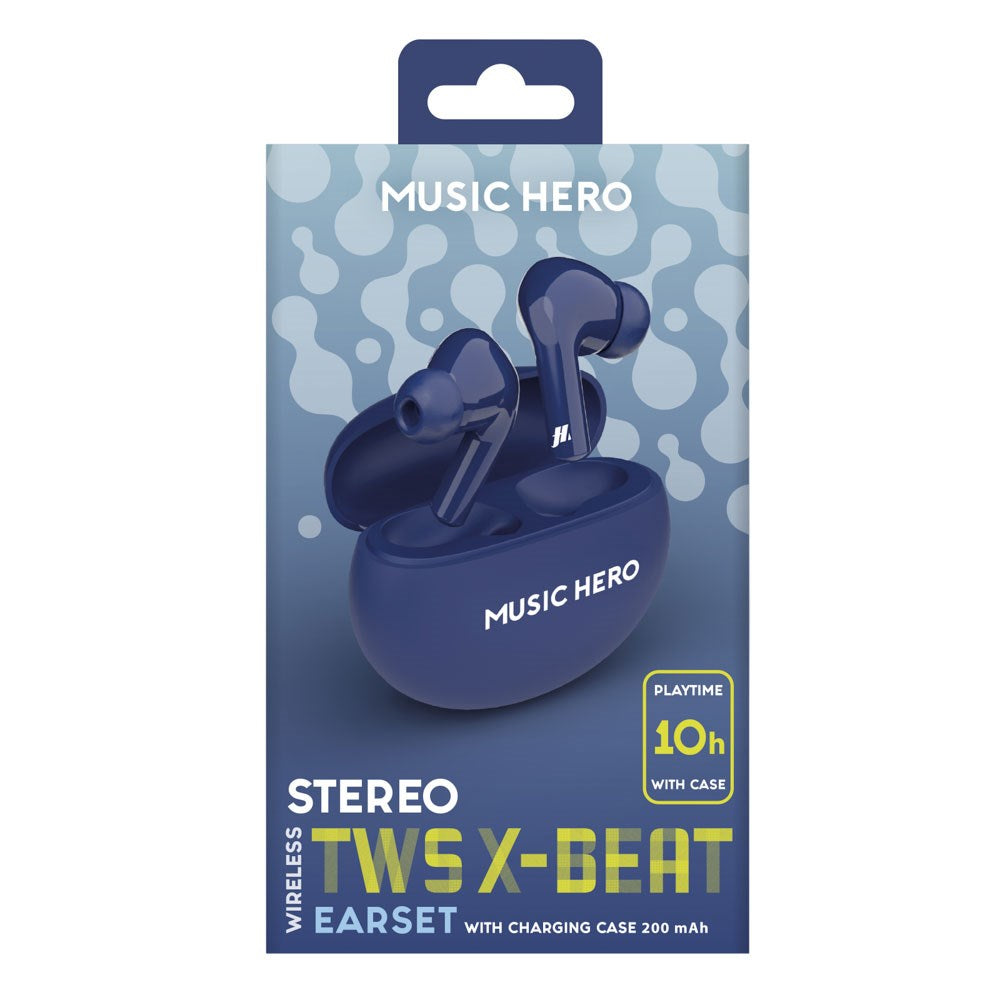 MUSIC HERO X-BEAT True Wireless In-Ear Høretelefoner - Mørkeblå