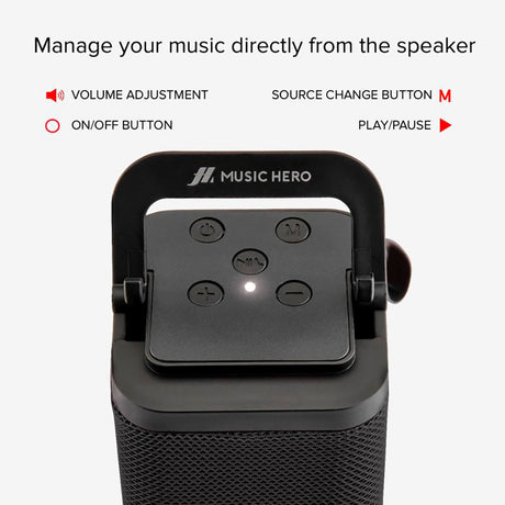 Music Hero Trådløs Bluetooth Højtaler med Mobilholder - Sort
