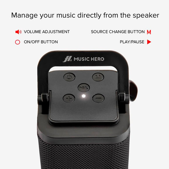 Music Hero Trådløs Bluetooth Højtaler med Mobilholder - Sort