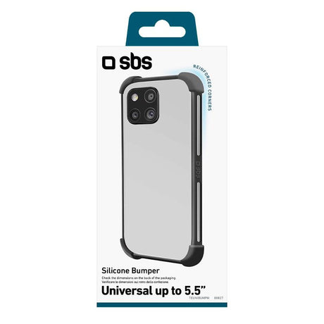 SBS Universal Silicone Bumper Cover - (Maks. Mobil: 156 x 78 mm) - Sort