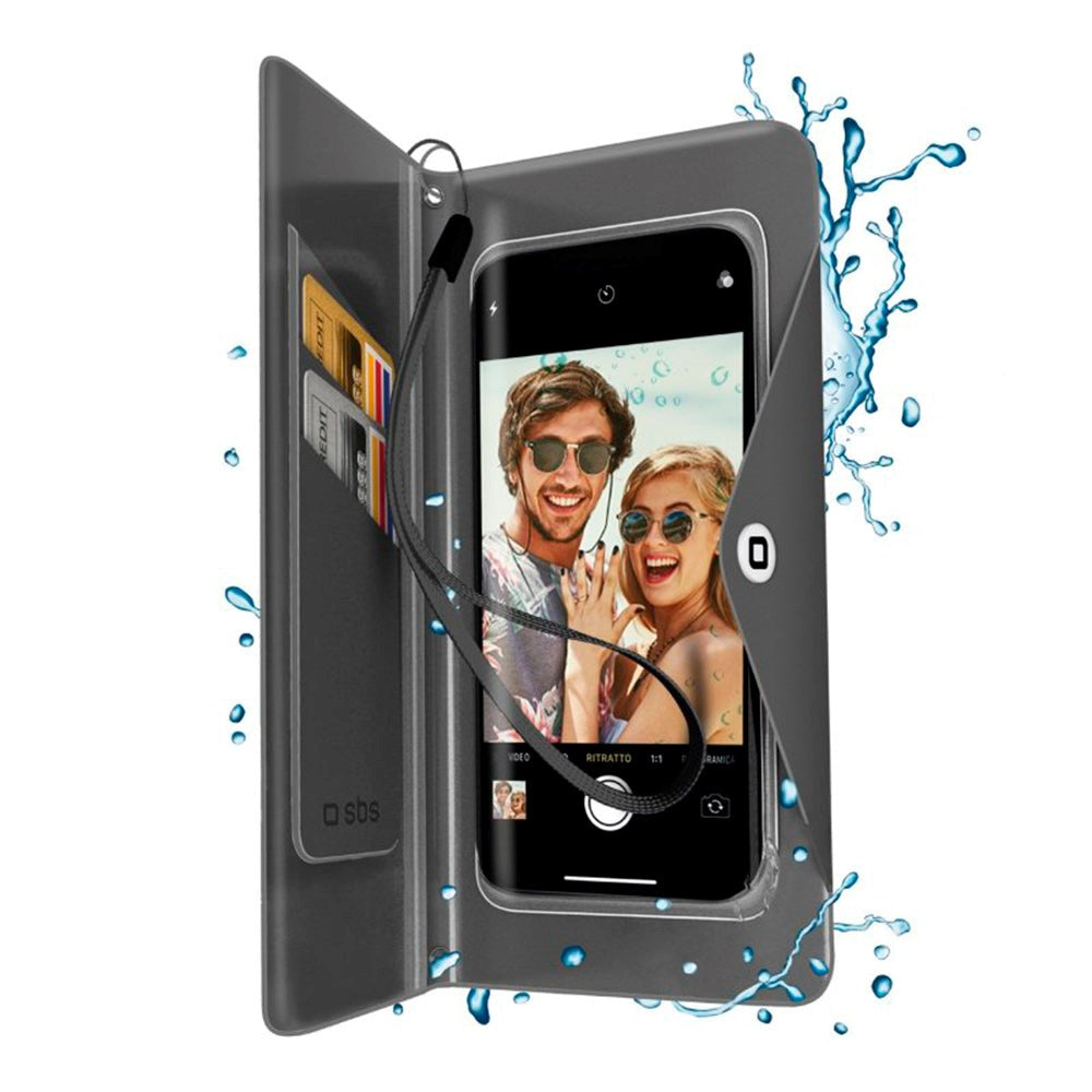 SBS Water Wallet - Universal Vandafvisende Etui - (Maks Mobil: 170 x 90 x 10 mm) - Sort