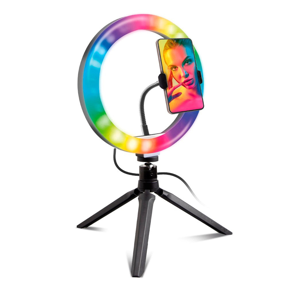 SBS Multifarvet LED Tripod Ring Light - Sort