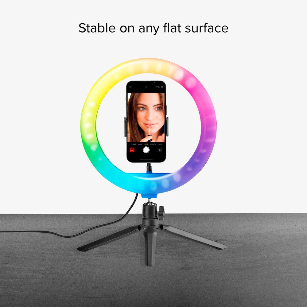 SBS Multifarvet LED Tripod Ring Light - Sort