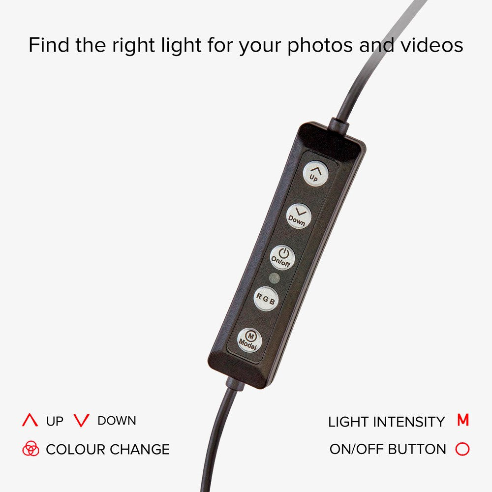 SBS Multifarvet LED Tripod Ring Light - Sort