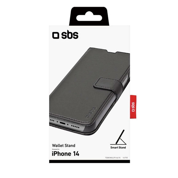 SBS iPhone 14 / 13 Wallet Stand Cover - Sort