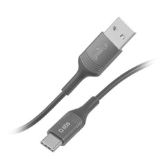 SBS x GREEN_E 30W USB-A til USB-C Kabel m. Genbrugssæt - 1.2 m - Sort
