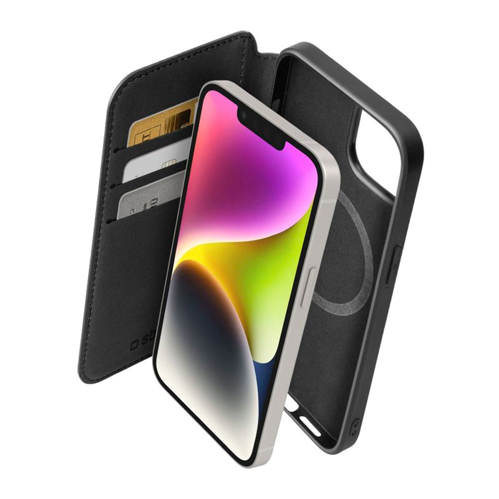 SBS iPhone 14 / 13 Wallet Mag Cover - MagSafe Kompatibel - Sort