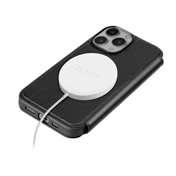 SBS iPhone 14 Pro Wallet Mag Cover - MagSafe Kompatibel - Sort