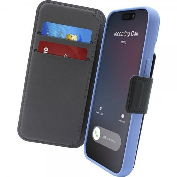 iPhone 15 Plus / 14 Plus / 12 Pro Max Puro Folio Flip Cover med Kortholder - MagSafe Kompatibel - Sort