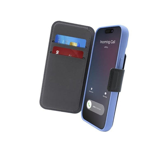 iPhone 14 Pro / 13 Pro Puro Folio Flip Cover med Kortholder - MagSafe Kompatibel - Sort