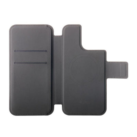 iPhone 14 Pro / 13 Pro Puro Folio Flip Cover med Kortholder - MagSafe Kompatibel - Sort