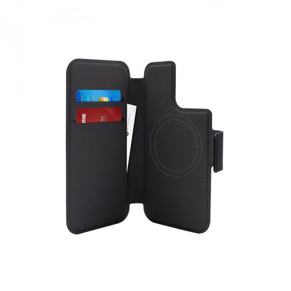 iPhone 14 Pro Max / 13 Pro Max Puro Folio Flip Cover med Kortholder - MagSafe Kompatibel - Sort