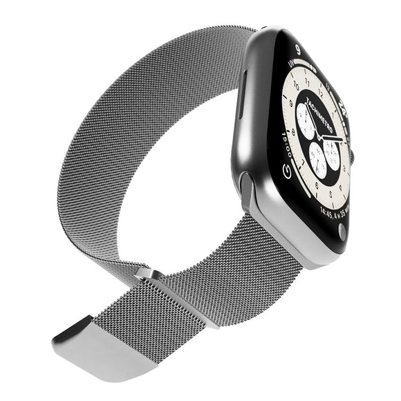 Apple Watch (38/40/SE/41/42mm) Puro MILANESE Rustfri Stål Urrem - Argento