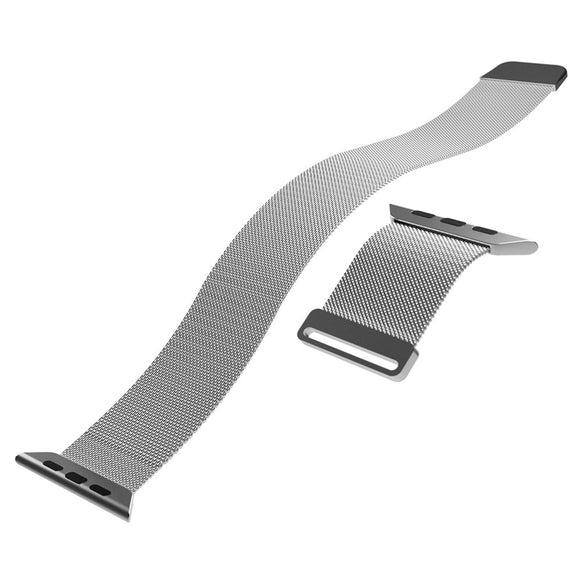 Apple Watch (38/40/SE/41/42mm) Puro MILANESE Rustfri Stål Urrem - Argento