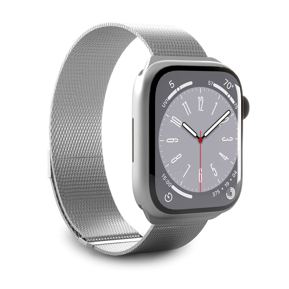 Apple Watch (38/40/SE/41/42mm) Puro MILANESE Rustfri Stål Urrem - Argento