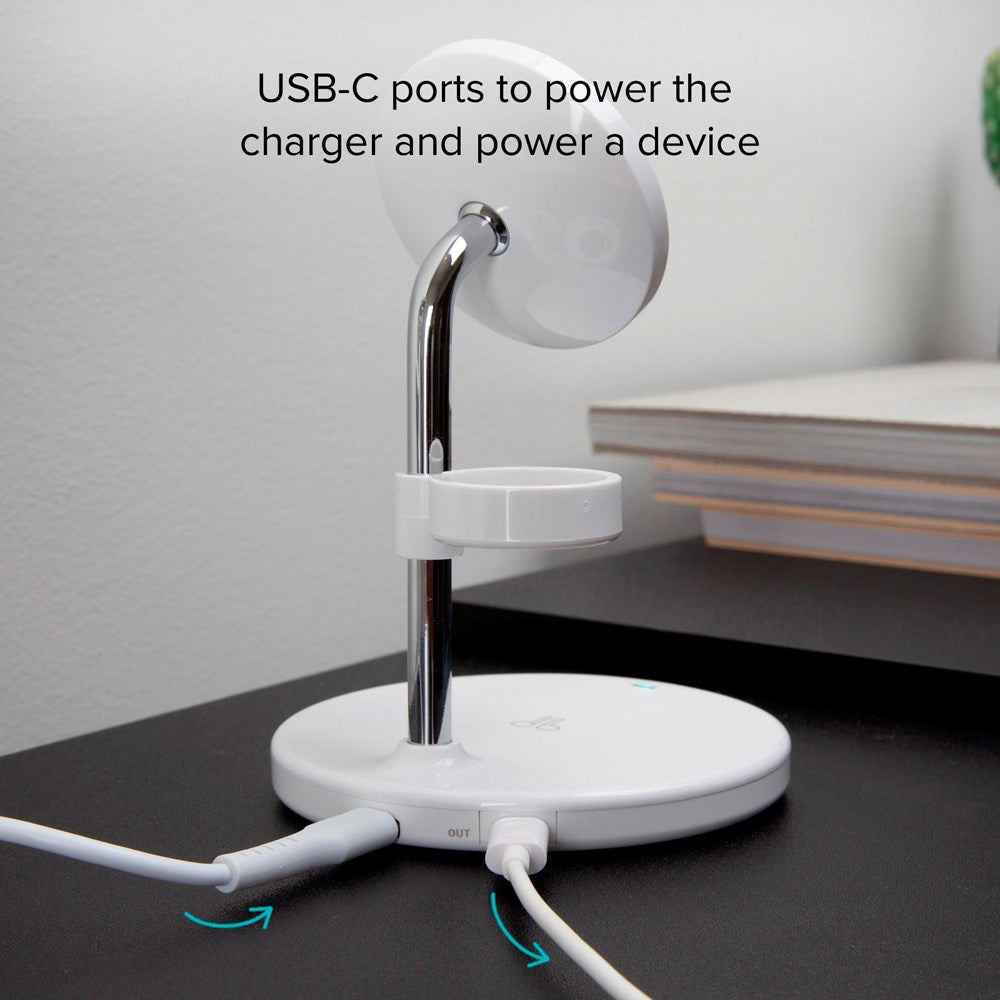 SBS 3-i-1 Magnetisk Trådløs Oplader - MagSafe Kompatibel - Hvid