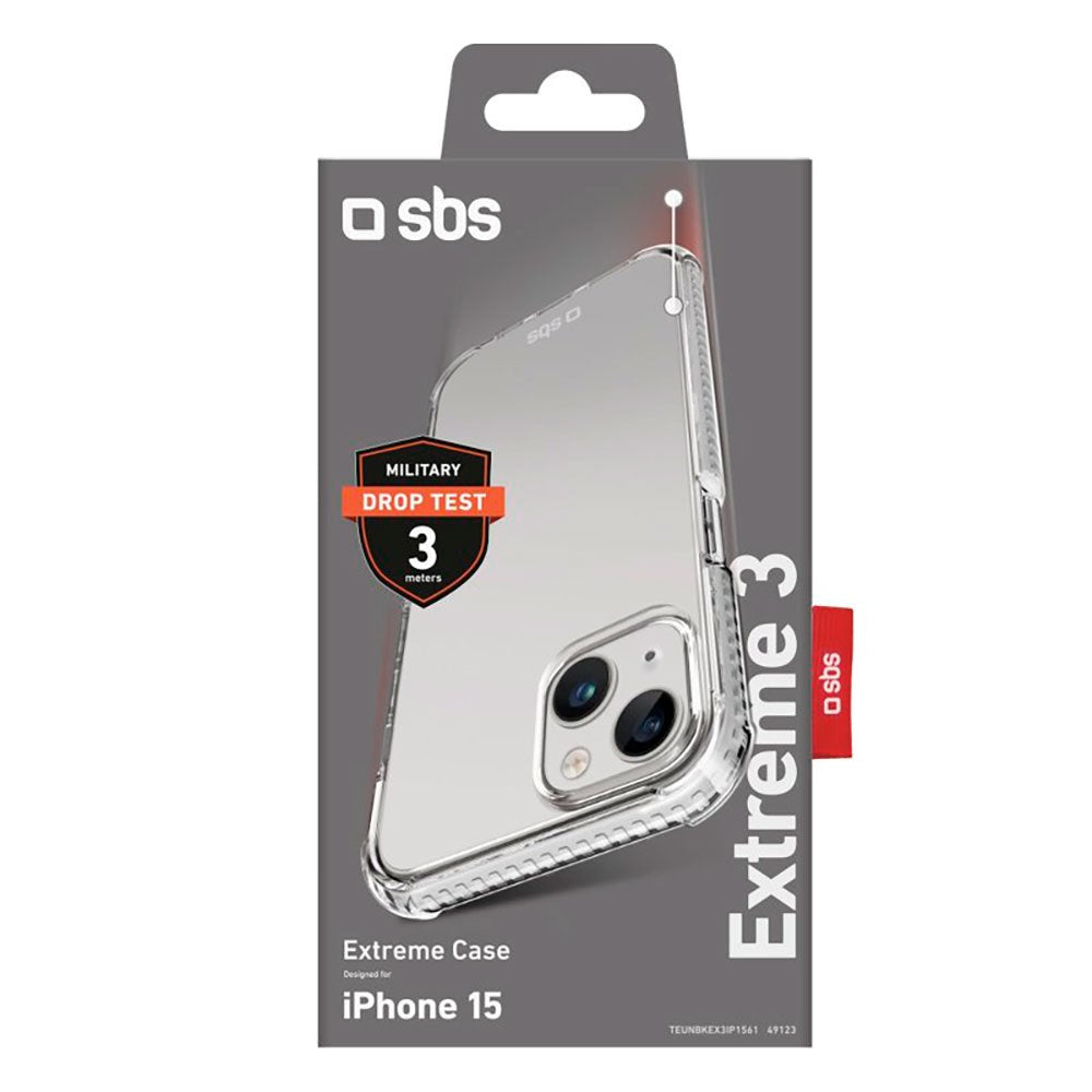 SBS iPhone 15 Extreme X3 Cover - Gennemsigtig