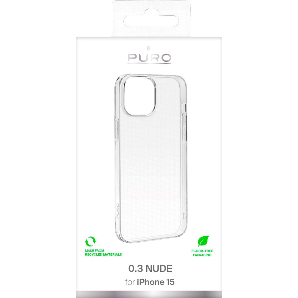iPhone 15 Puro "NUDE" Ultra Slim Cover 0.3 mm. Gennemsigtig