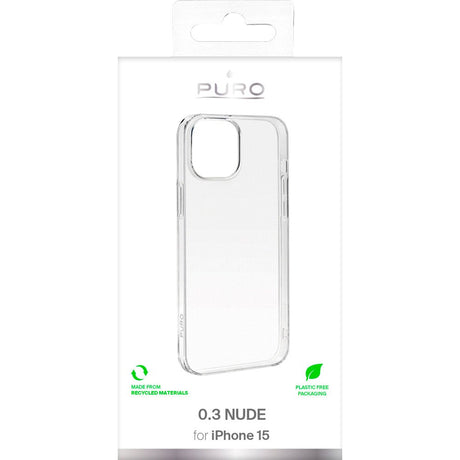 iPhone 15 Puro "NUDE" Ultra Slim Cover 0.3 mm. Gennemsigtig