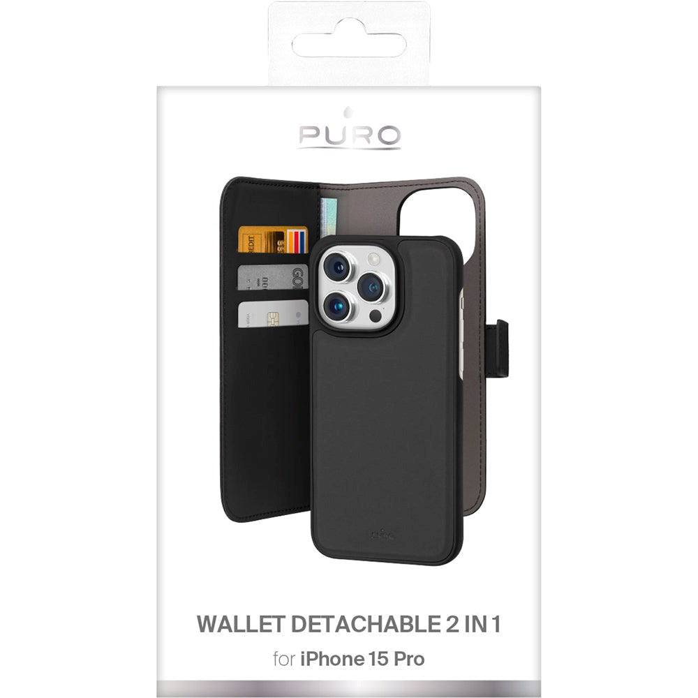 iPhone 15 Pro Puro Cover Wallet Detachable 2-In-1 Sort