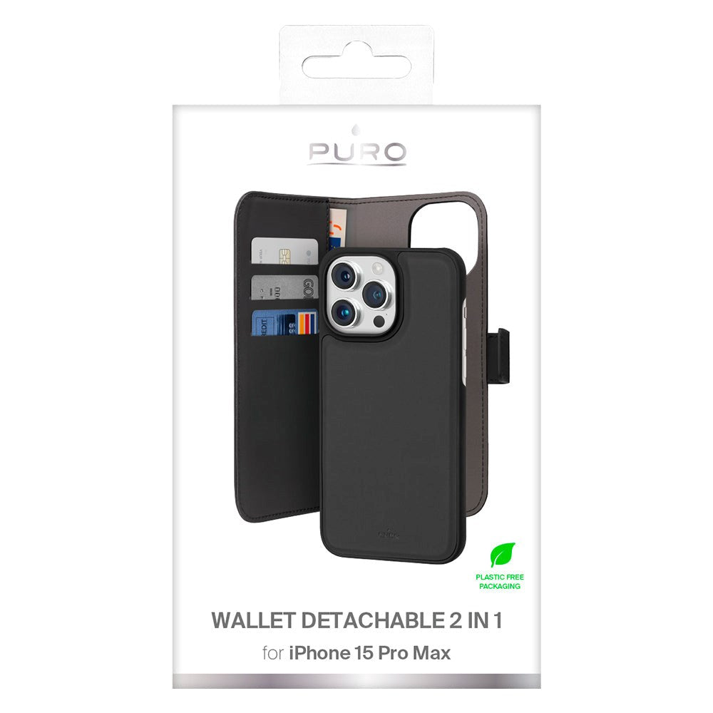 iPhone 15 Pro Max Puro Cover Wallet Detachable 2-In-1 Sort