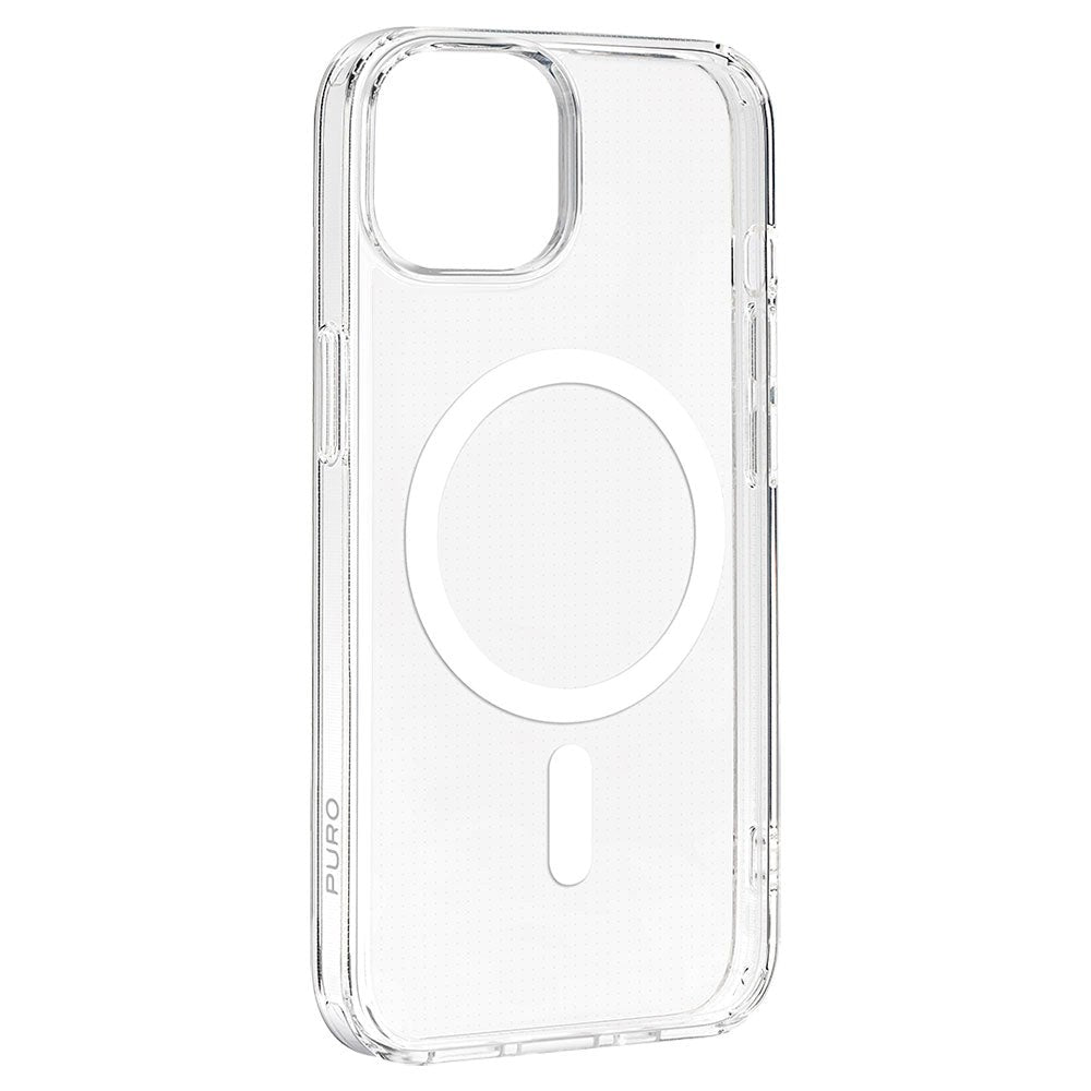 iPhone 15 Puro Lite Mag Cover - MagSafe Kompatibel - Gennemsigtig / Hvid