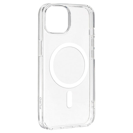 iPhone 15 Puro Lite Mag Cover - MagSafe Kompatibel - Gennemsigtig / Hvid