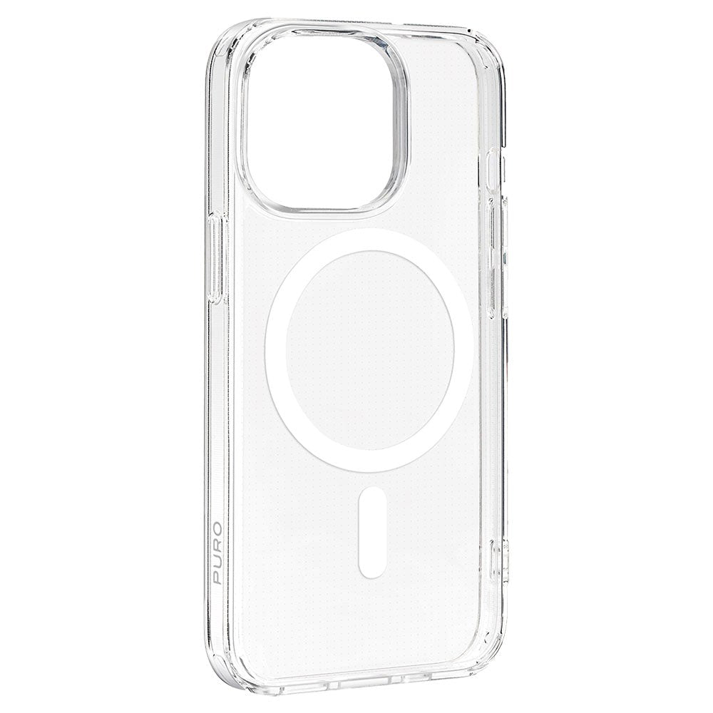 iPhone 15 Pro Puro Lite Mag Cover - MagSafe Kompatibel - Gennemsigtig / Hvid