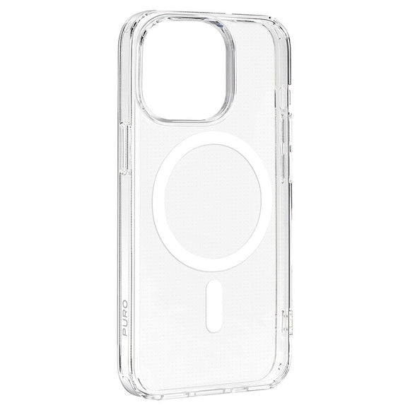 iPhone 15 Pro Puro Lite Mag Cover - MagSafe Kompatibel - Gennemsigtig / Hvid