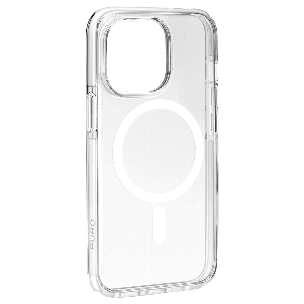 iPhone 15 Pro Puro Lite Mag Pro Cover - MagSafe Kompatibel - Gennemsigtig / Hvid